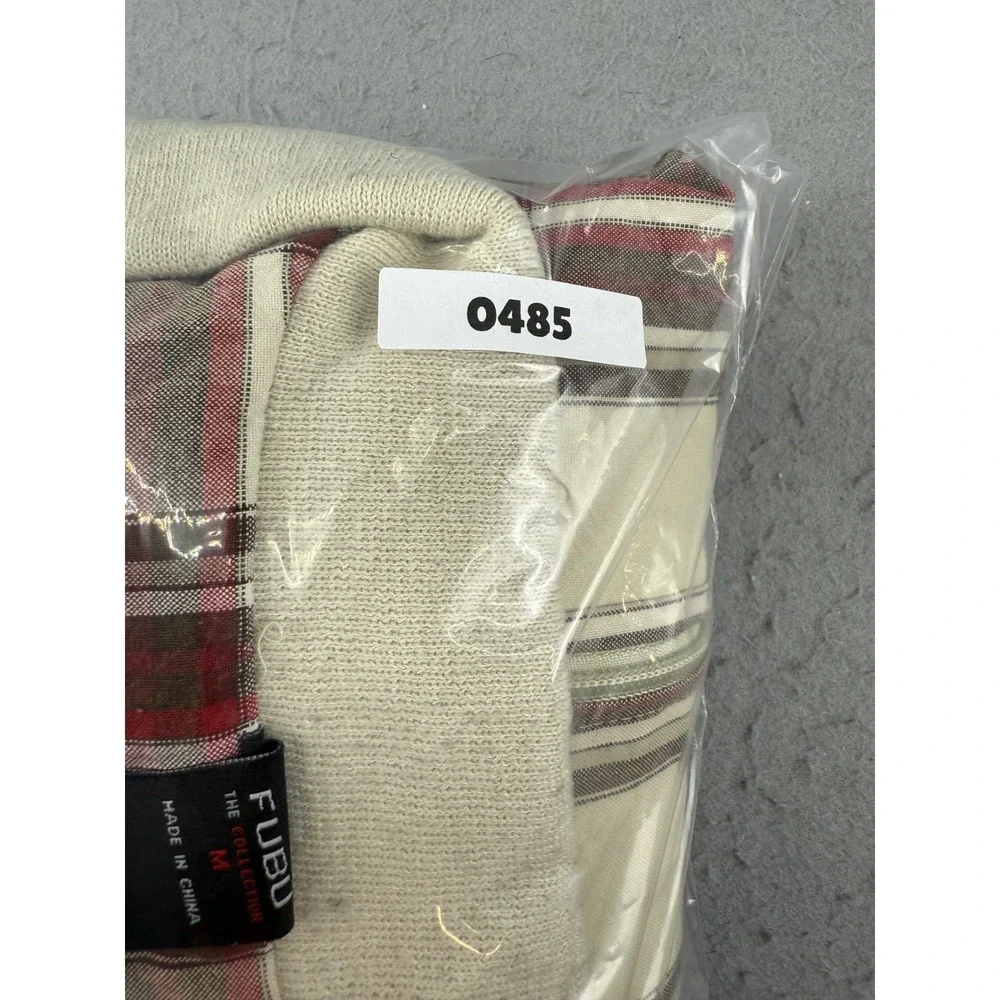 Vtg FUBU The Collection Plaid Bomber Jacket‎ Size M Tan Red Harrington 90s Y2K